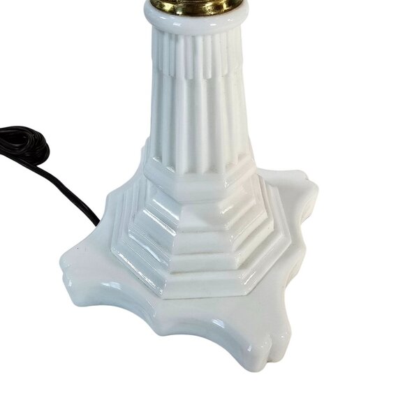 Vintage Cranberry Hobnail Glass Lamp Fenton Style Cut to Clear Shade Milk Glass - Picture 13 of 16